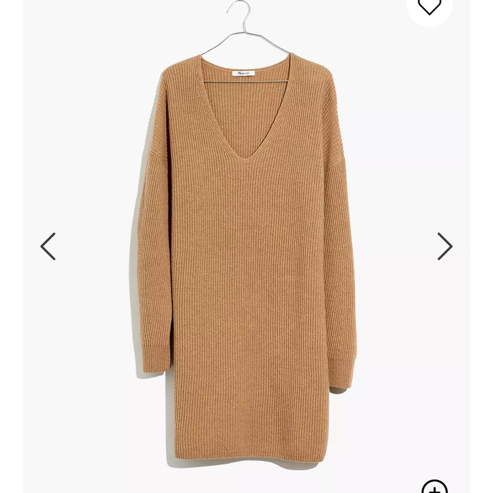 Relaxed V-neck Sweater Dress